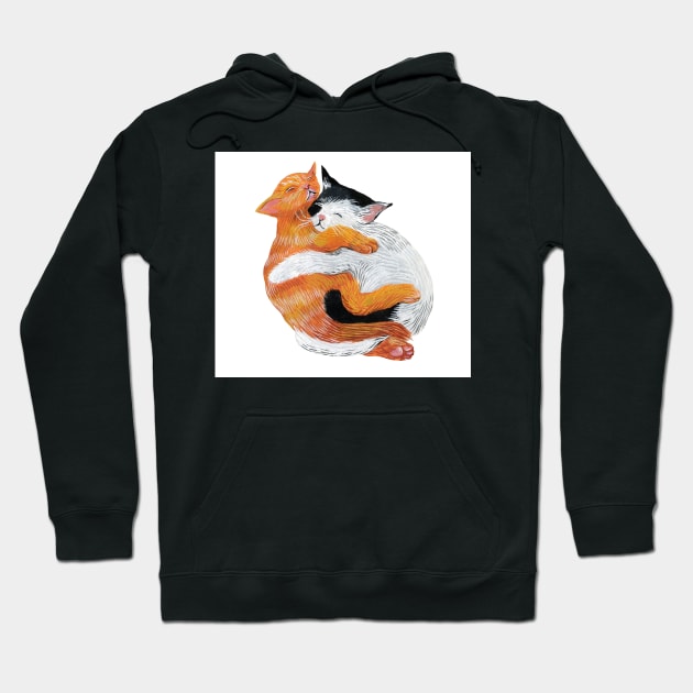 Two kitties Yin Yang Hoodie by argiropulo